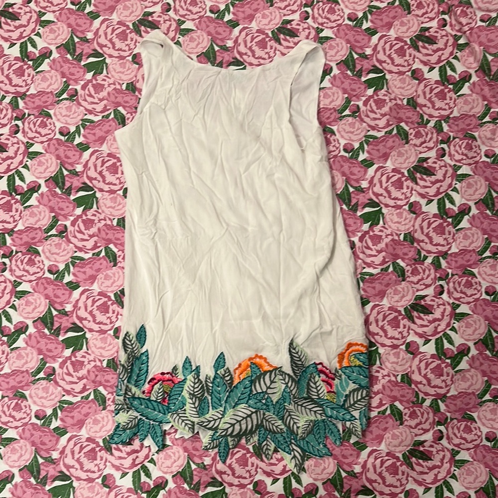 Mara Hoffman White Dress with Floral Embroidery